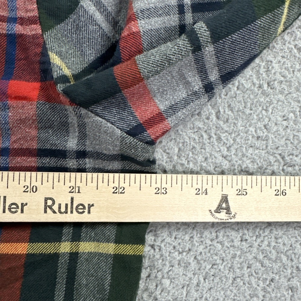 Johnnie-O Hangin Out Flannel Shirt Men Large Multicolor Tartan Plaid Embroidered - Picture 6 of 16